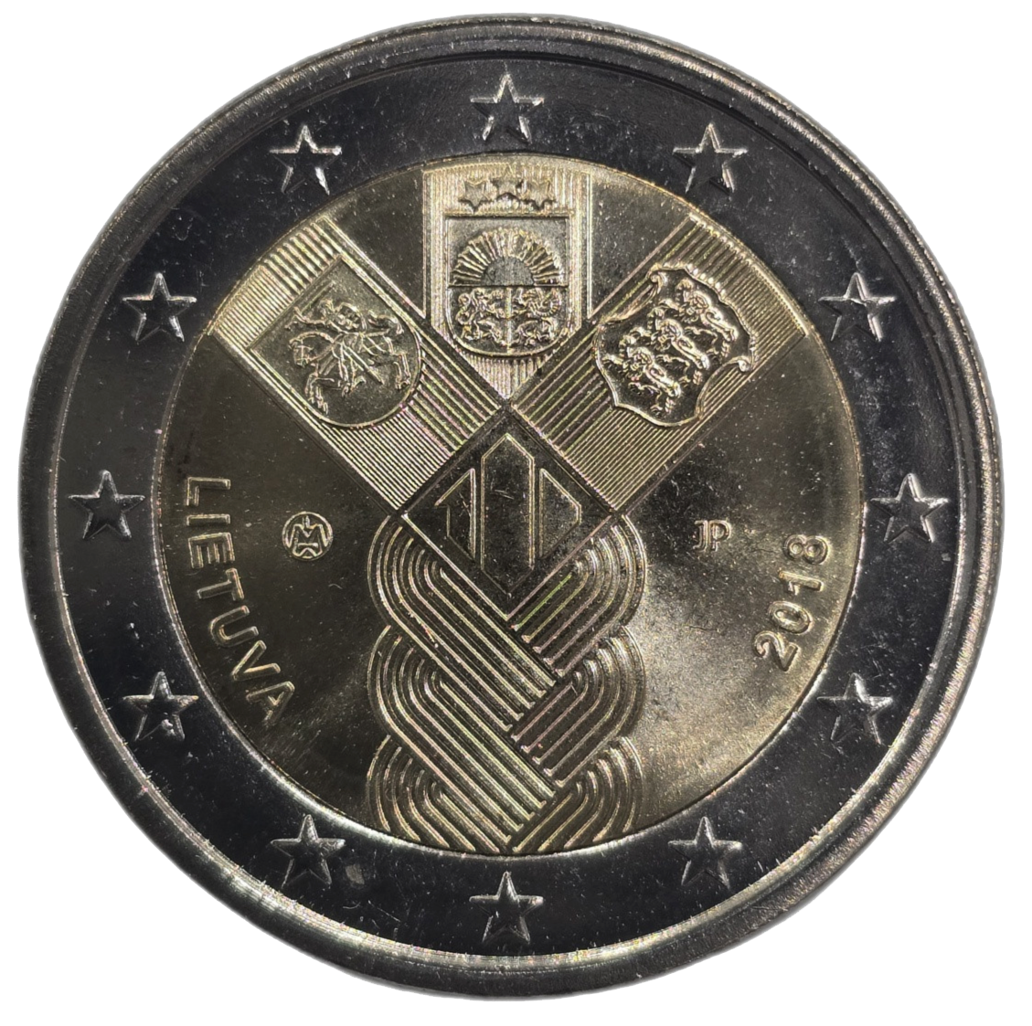 2 euros conmemorativa Centenario de la Fundación de los Estados Bálticos Independientes